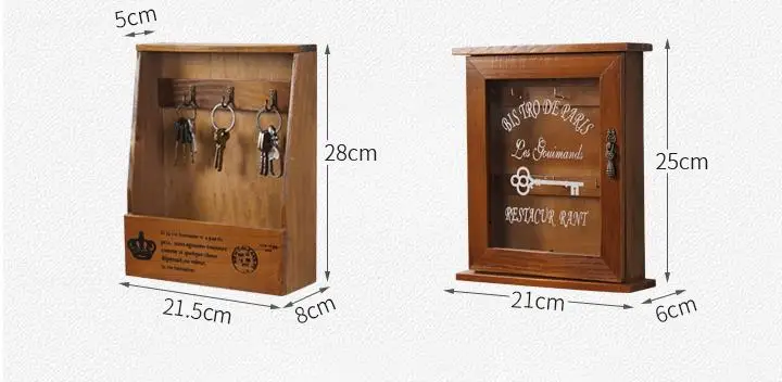 Description Picture 5 of itemWooden Key Holder Box with 6 Hooks Wall Mounted Handmade with Rustic Finish for Home Decor  Key & House Decorative Hooks