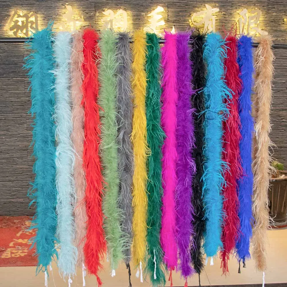 

Multi-colored High Quality ostrich feather boa Party Clothig Sewing Cosplay Carnival DIY Plumas boa feather scarf 2Meter