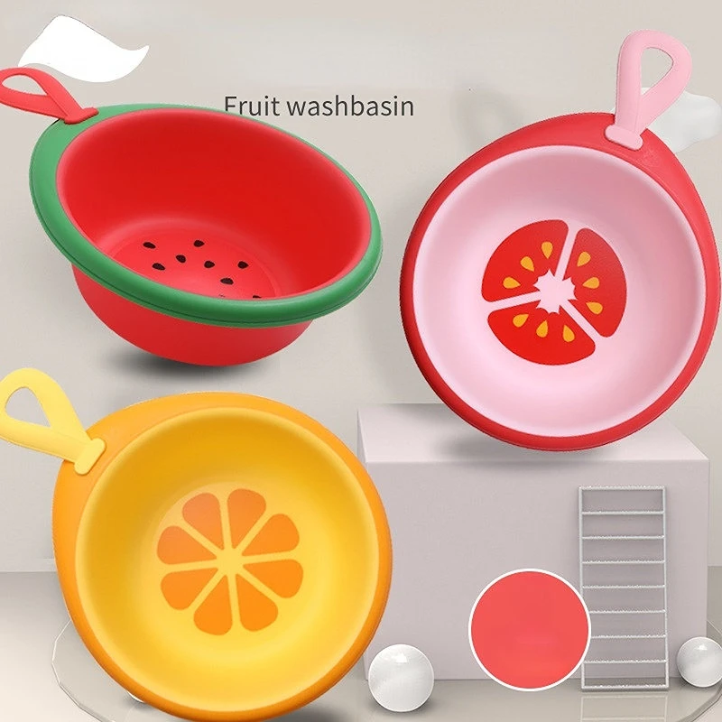 Baby Bath Tubs Portable Fruit Printed Washbasin Newborn Baby Washing