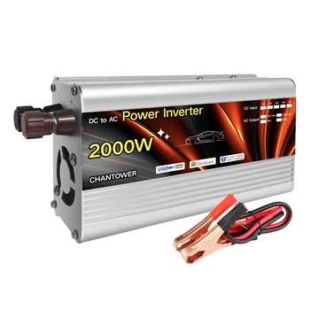 อินเวอร์เตอร์ 12v 220v อินเวอร์เตอร์พลังงานแสงอาทิตย์ 500W 1000W 1500W 2000W แบบพกพาแรงดันไฟฟ้า Auto Charger Converter รถอินเวอร์เตอร์ 1
