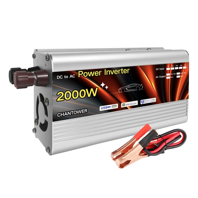 อินเวอร์เตอร์ 12v 220v อินเวอร์เตอร์พลังงานแสงอาทิตย์ 500W 1000W 1500W 2000W แบบพกพาแรงดันไฟฟ้า Auto Charger Converter รถอินเวอร์เตอร์ 1