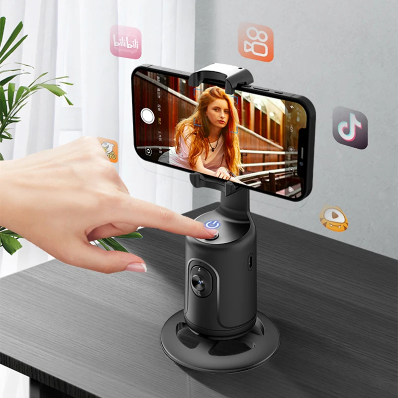 360 Rotation Gimbal Stabilizer AI Following Face Tracking Desktop Gimbal PTZ For Smartphone Live handheld gimbal stabilizer handheld gimbal gimbal stabilizer