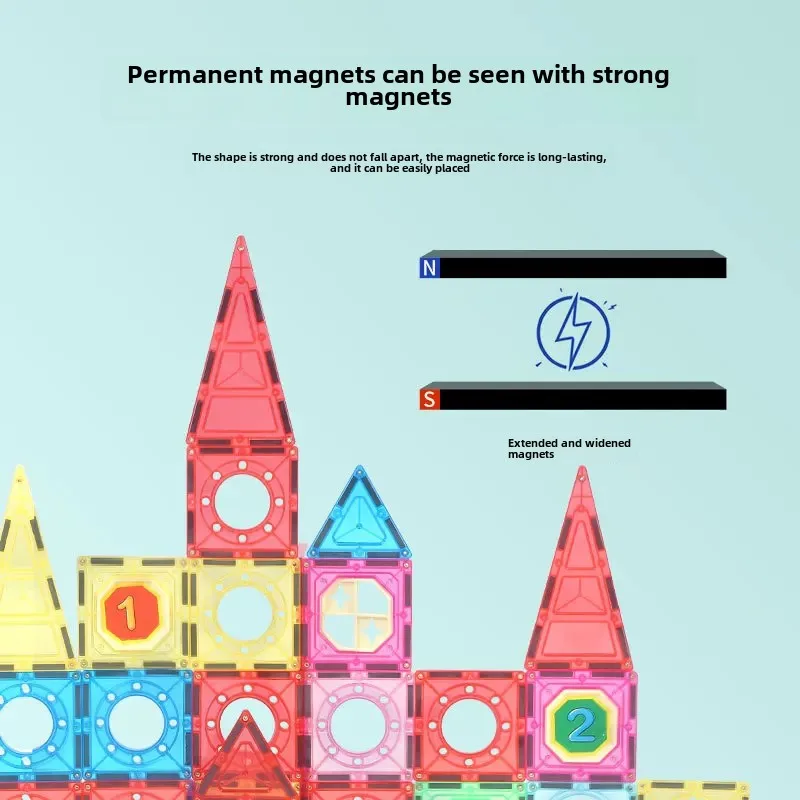 Color Window Magnetic Tiles Pipe Building Blocks Magnet Assembly Roller Track Educational Toys Intelligent Fun Wellbbplay