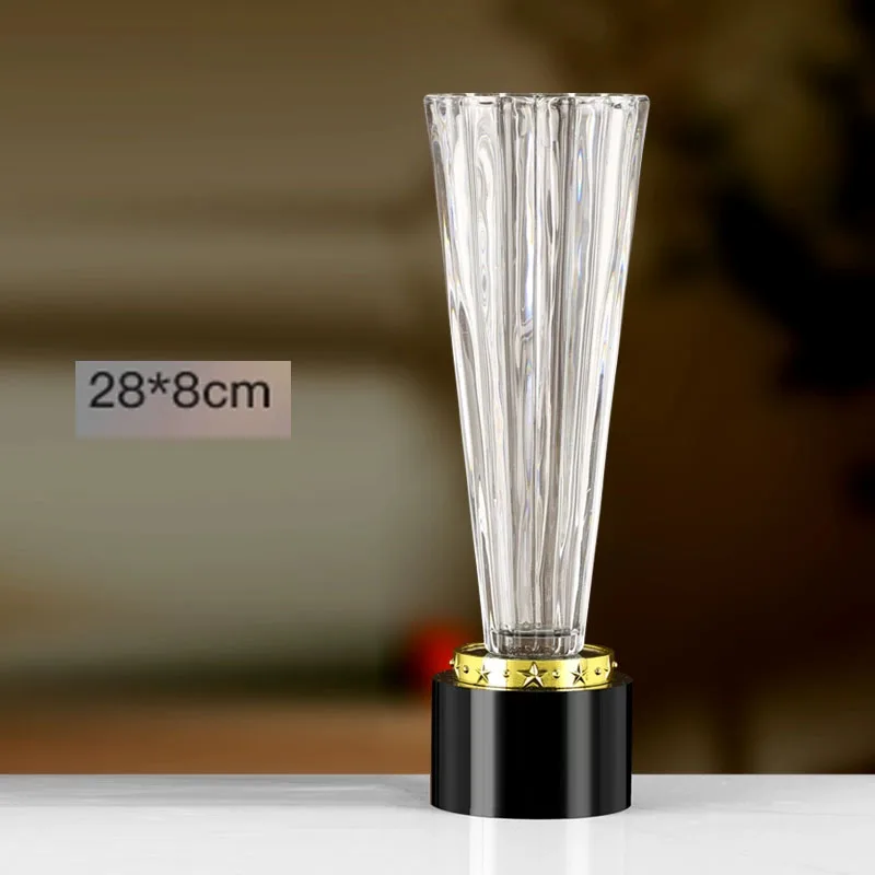 Customized Vase Shaped Crystal Trophy, Annual Meeting Award Outstanding Employees Corporate Creative Home Decoration Honors, 1pc