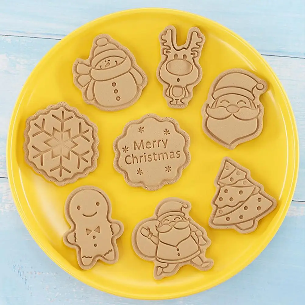 

Xmas Tree Shape Baking Tool Set Christmas Cookie Cutters Set Festive Snowman Stocking Santa Claus Xmas Tree Shape for Holiday