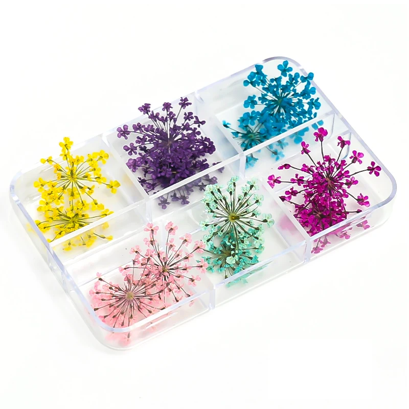 Nail Art Decoration 12/18Pcs/box 3D Dried Flowers Stickers DIY Manicure Charms Designs For Nails