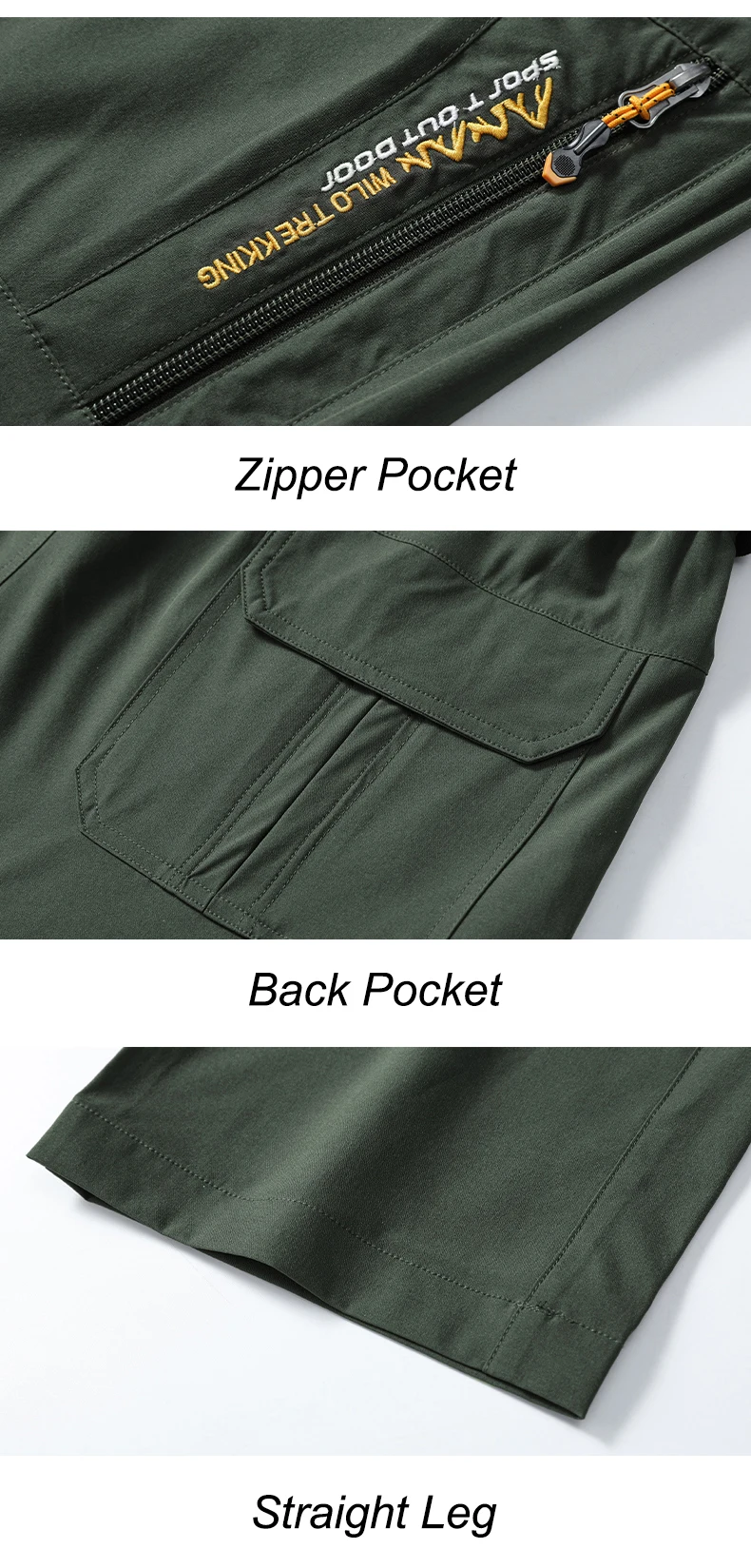 Men's Convertible Quick Dry Hiking Pants with Detachable Legs