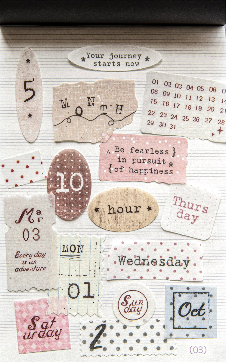 50 Stück Aufkleber mit gebrochenen Stoffen, DIY-Aufkleber für Tagebuch, Scrapbooking, Festival, Geburtstag, Party, Geschenk, Dekorationen, Etiketten, Schreibwaren – Detail 16