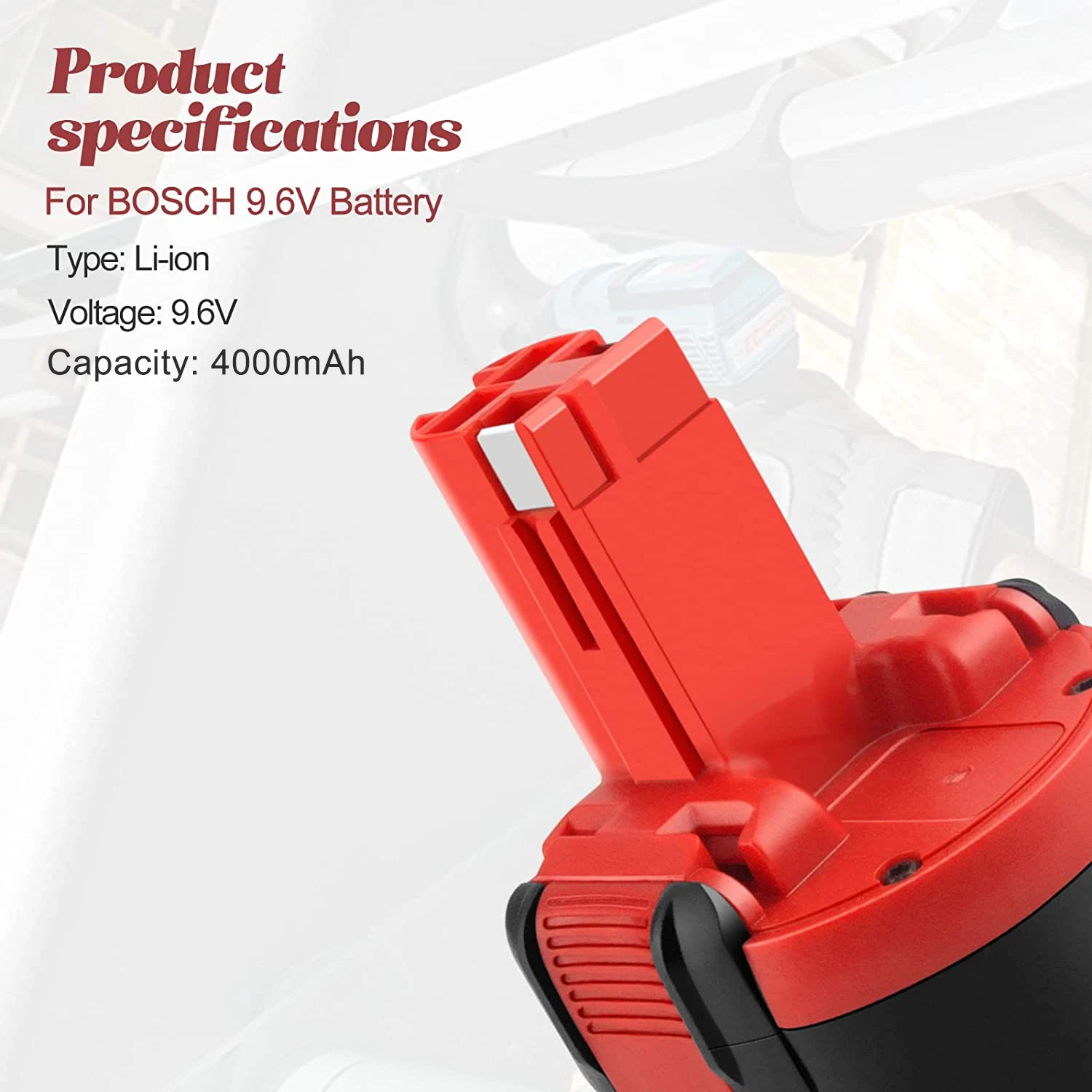 4000mAh Ni-MH Sostitutiva Per Bosch 9.6V Batteria BAT048 BAT049 - Foto 9