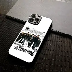 Kpop Stray Kids Glass Phone Case Cover for iPhone 15 Plus (Black1)