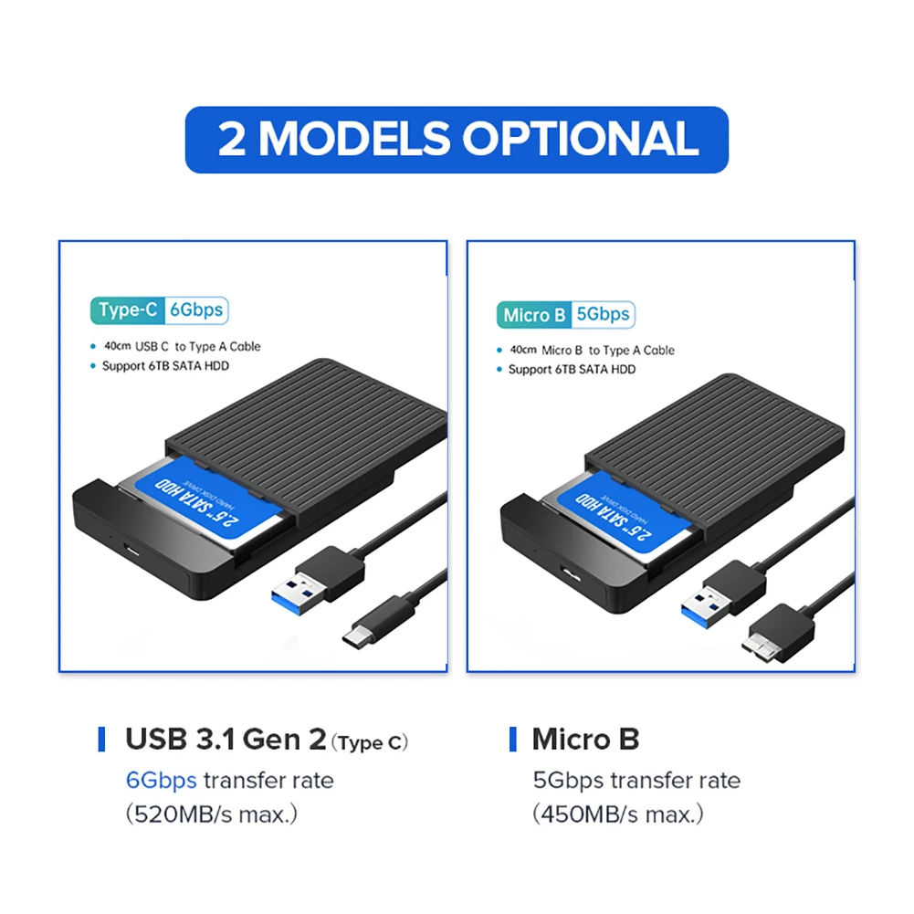 2.5inch USB3.0 3.1 Hard Drive Case External hd case enclosure usb to sata hard drive box pocket for hdd 2.5 ssd notebook adapter external hard drive case ssd enclosure external hard drive box hard disk case hard drive enclosure hdd case enclosure