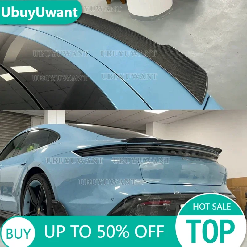 Автомобильный спойлер FD из настоящего углеродного волокна для заднего крыла багажника для Porsche Taycan / Turbo S 2019 2020 2021 2022 2023