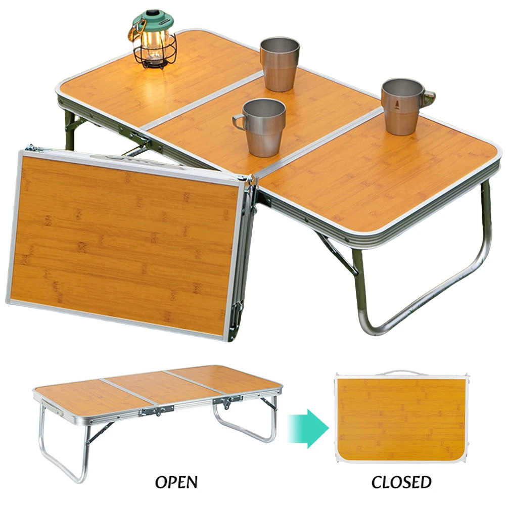 Folding Camping Table 3 Fold with Handle Lightweight Camp Tables Portable Outdoor Table for Outdoor Cooking BBQ Party Travel