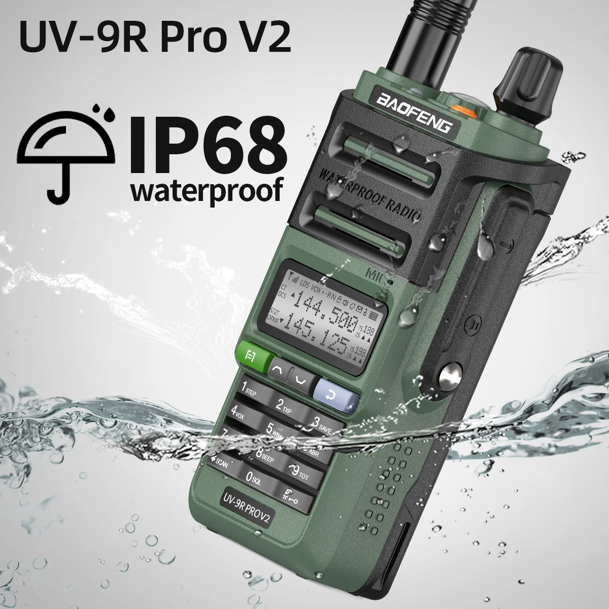 Baofeng UV 9R Pro V2 IP68 Wasserdichtes Walkie-Talkie Tri-Power Typ-C-Ladegerät Dualband-Amateurfunk Zwei-Wege-Radio von UV 9R Plus – Detail 7