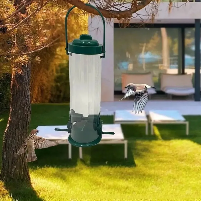 Wild Bird Seed Feeder Outdoor Suspended Feeder Portable Bird Food Dispenser Accessories Pet Supply Outdoor Courtyard Garden