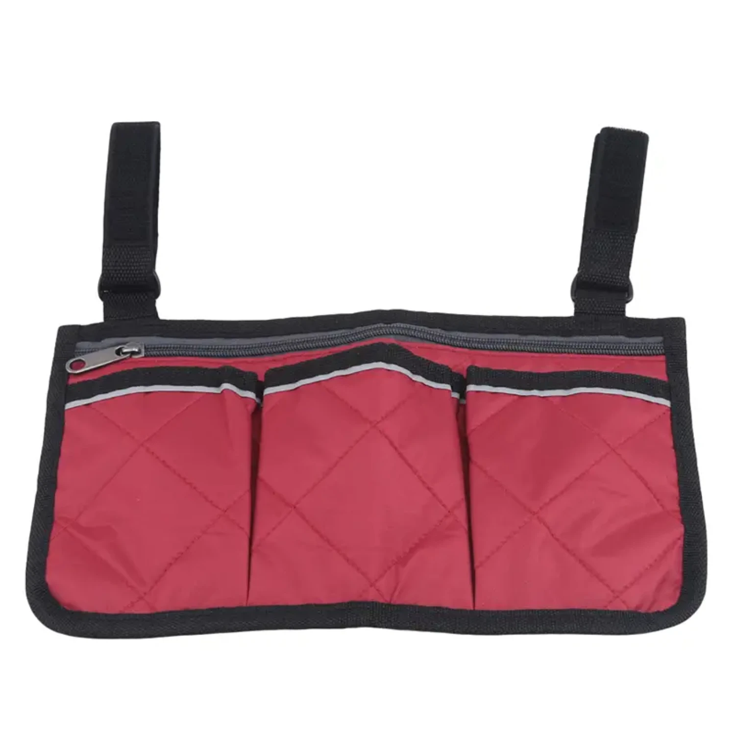 Convenient and Durable Armrest Organizer Bag for Wheelchair Travelers-Essential Storage Solution with Easy Access Pockets for