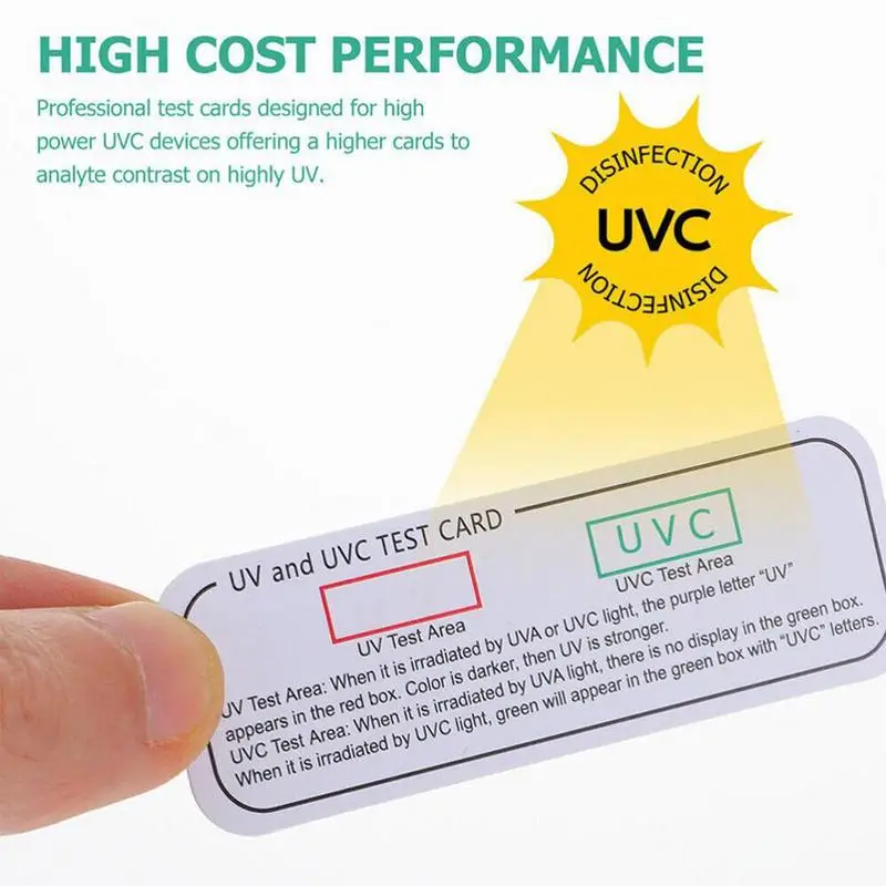 UV Test Card Reusable Card To Test UV Light 5 Pcs Light Cards To Check Protection Level UVA & UVC Identifying