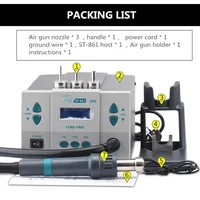 ST-861 1000W Lead-free Adjustable Hot Air Gun Rework Station Soldering 110/220V For Phone CPU Chip Repair Same QUICK 861DW 1