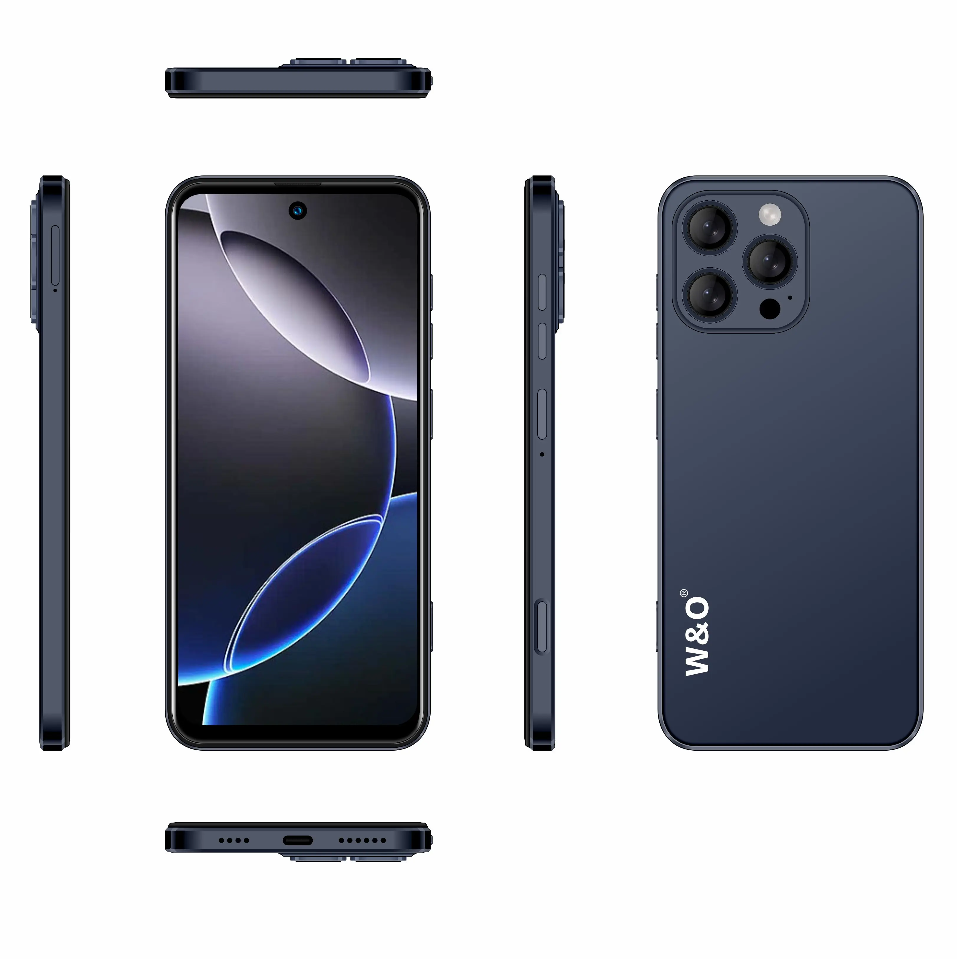 W&O X16 4G Smartphone Android 14 8GB RAM 128GB ROM Mobile phone 6.6 Inch HD Dual SIM 5200mAh Battrey 13+26MP Camera Cell Phone 4