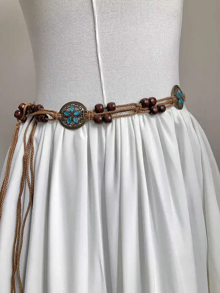 Waist Belt for Women Crafting Summer Retro-Ethnic Style Versatile and Exclusive High-End Decorative womens dress belt