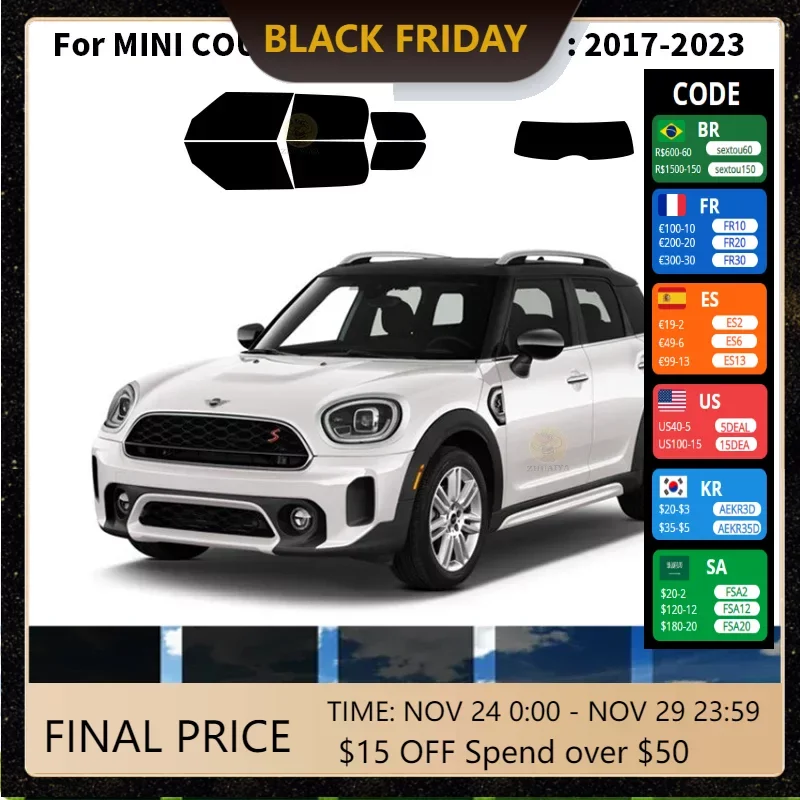 

Нанокерамическая Автомобильная УФ-пленка Precut для окон, автомобильная пленка для окон для мини-автомобиля, внедорожника 4 DR 2017-2023