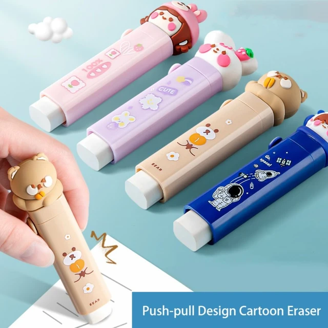 1pc Cartoon Retractable Pencil Eraser Kawaii Portable Push-pull Pencil  Erasers School Student Child Office Stationery Supplies - AliExpress