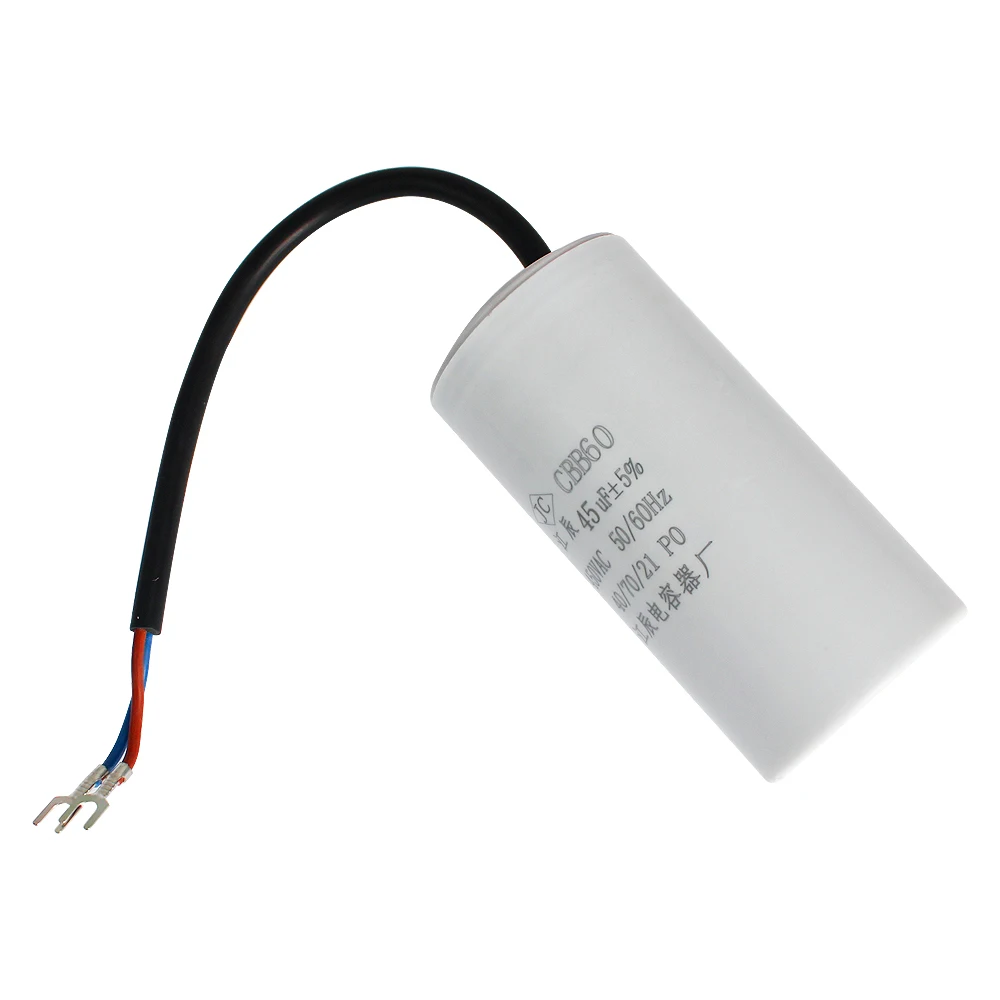 Motor Run Capacitor 1pc CBB60 450V Motor Run Capacitors 450VAC Starting Capacitor 5% for Washing Machine 3UF 4UF 5UF 6UF 8UF 10UF 12UF 15UF 18UF 20U