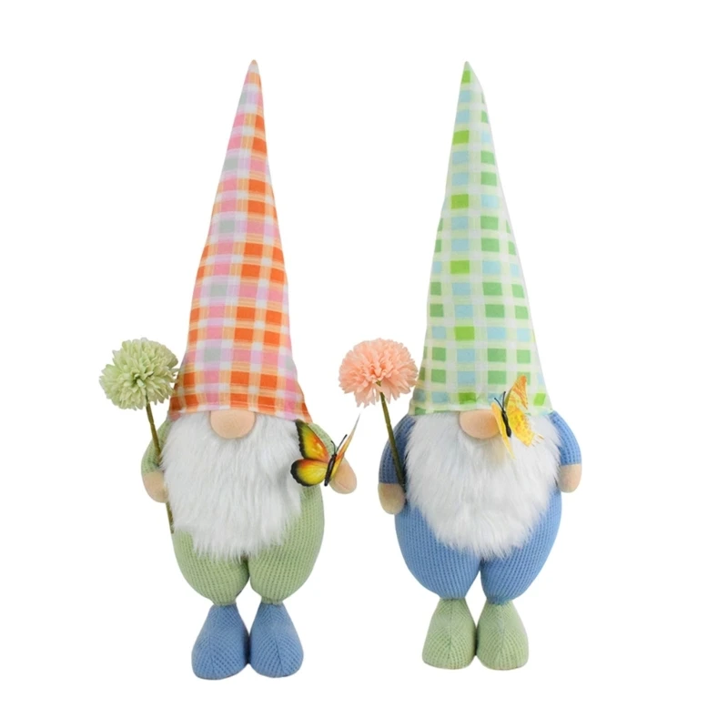 

Весенние гномы, плюшевые с бабочкой, украшение в виде гнома ручной работы, скандинавский томте, мягкая игрушка для дома, декор
