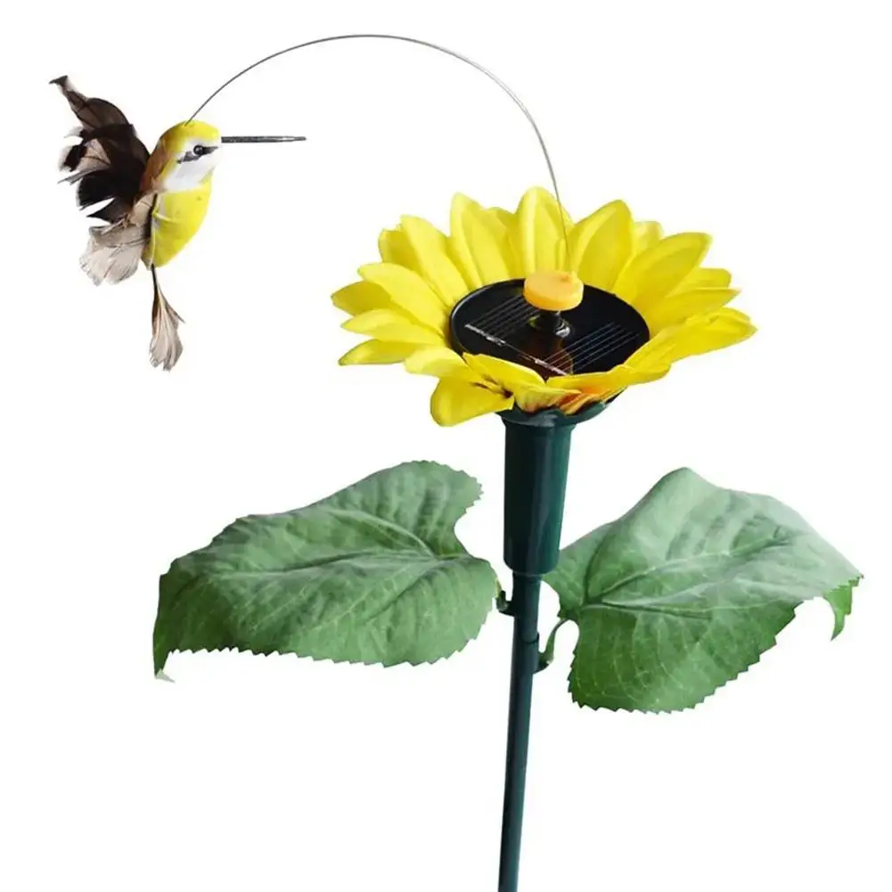 Solar Sunflower Flower Butterfly Lawn Decoration, garden decoration,artificial feather bird decoration,metal butterfly ornaments