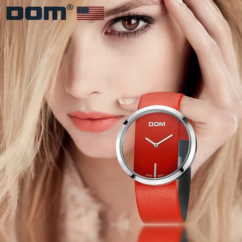 DOM 205 Quartz Watches Fashion Luxury Bracelet Waterproofk Genuine Leather Women Wrist Watch for Girl Gift relogios feminino