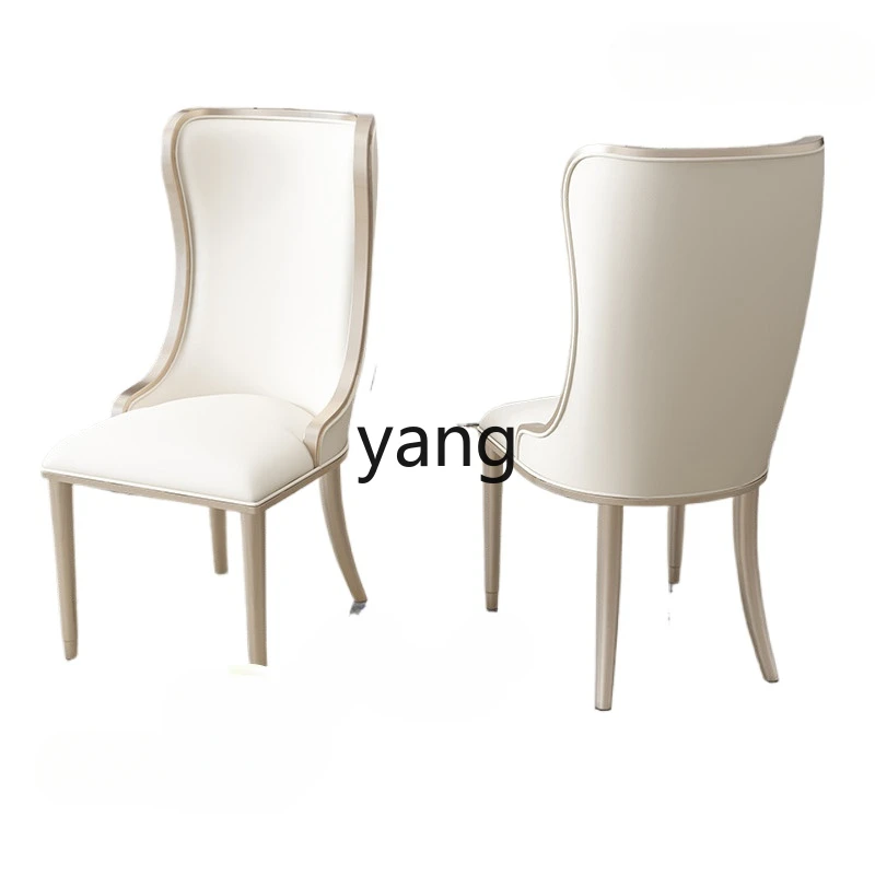 

Yjq Cream Style Dining Chair Comfortable Backrest High-End Elegant Post-Modern Leather Chair Computer Desk