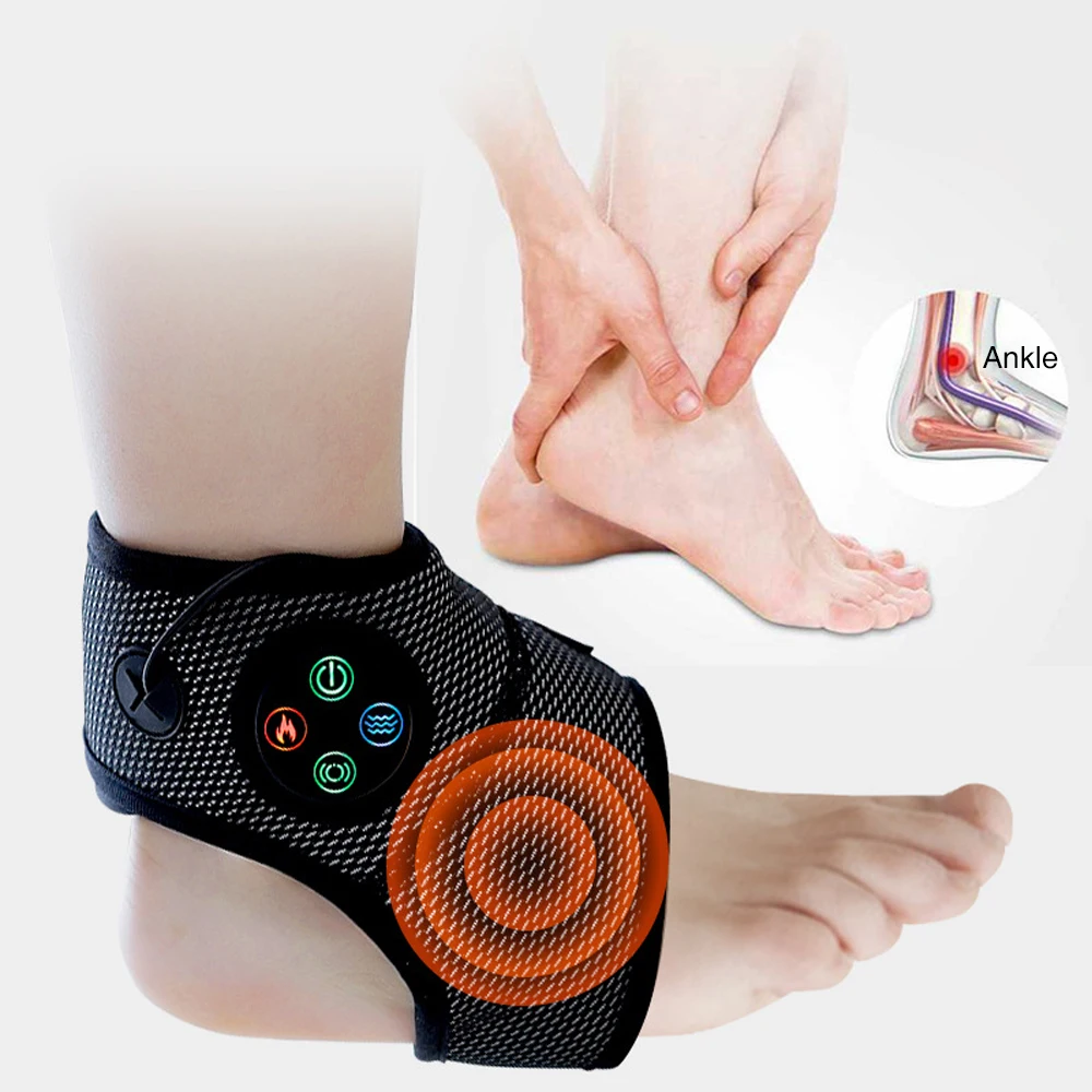 Electric Ankle Massager Vibration Hot Compress Support