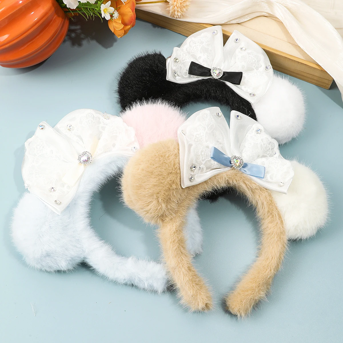 Plush Headband Animal Ears Hair Hoop For Women Girls Furry Hairbands Cartoon Head Hoop Shopping Party Sweet Hair Accessories