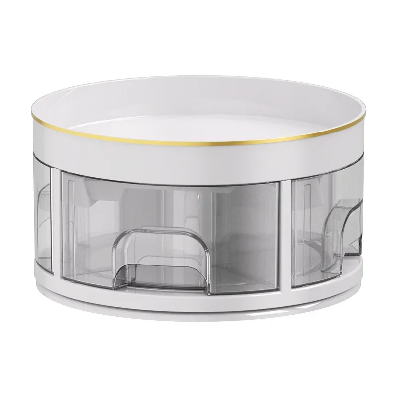 High-capacity Integrated Multi Grid Rotating Seasoning Vinegar Bottle Rack Seasoning Storage Table Top Kitchen Box