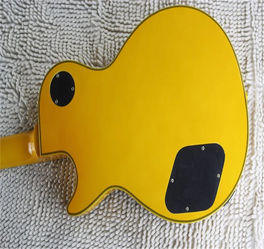 Randy Rhoads Signature LP Shop Ebony Fingerboard Yellow Electric Guitar Frets Binding with golden Hardware