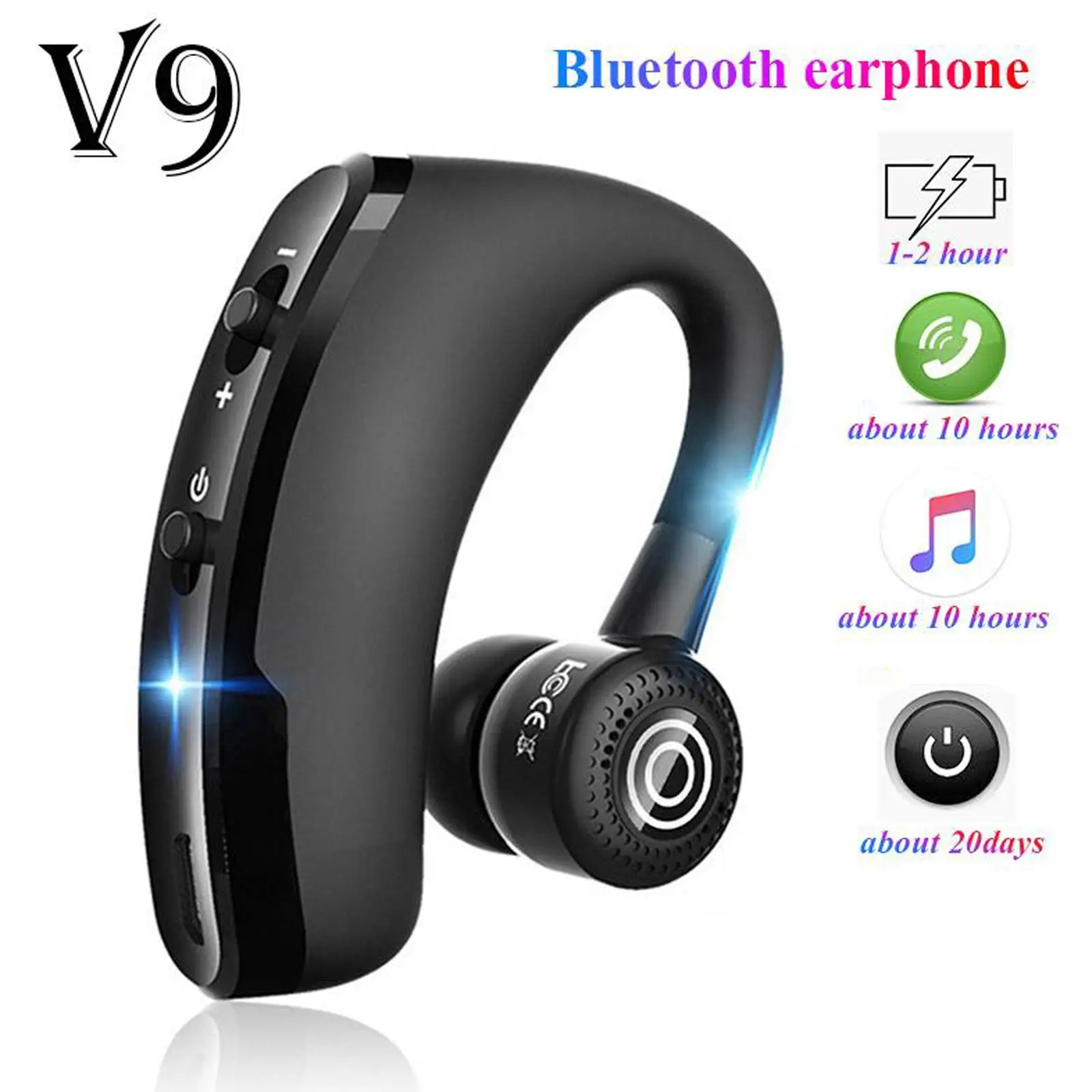 Earpiece V 4.0 Handsfree Headset 10 Hrs Driving Headset rs Standby Time for Android Laptop Trucker Driver V9