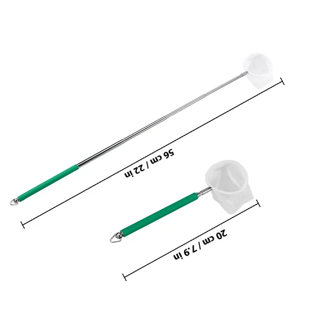 Telescopic Shrimp Stainless Steel Extendable Fish Landing Net For Aquarium Cleaning Tools Foldable Fishing Net Green 3