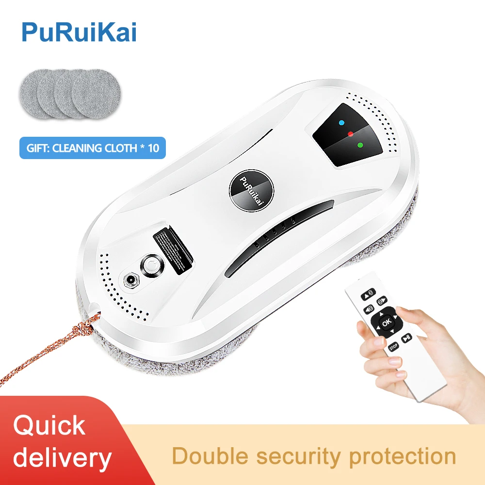 PuRuiKai  Window Cleaning Robot High Suction Electric Window Cleaner Robot Anti-falling Remote Control Robot Vacuum Cleaner
