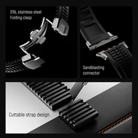 Bracelet de sport en Silicone pour Apple Watch Ultra 2, 49mm 46mm 45mm 44mm, Bracelet en métal de luxe pour iWatch série 10 9 8 7 6 5 4 Se 4