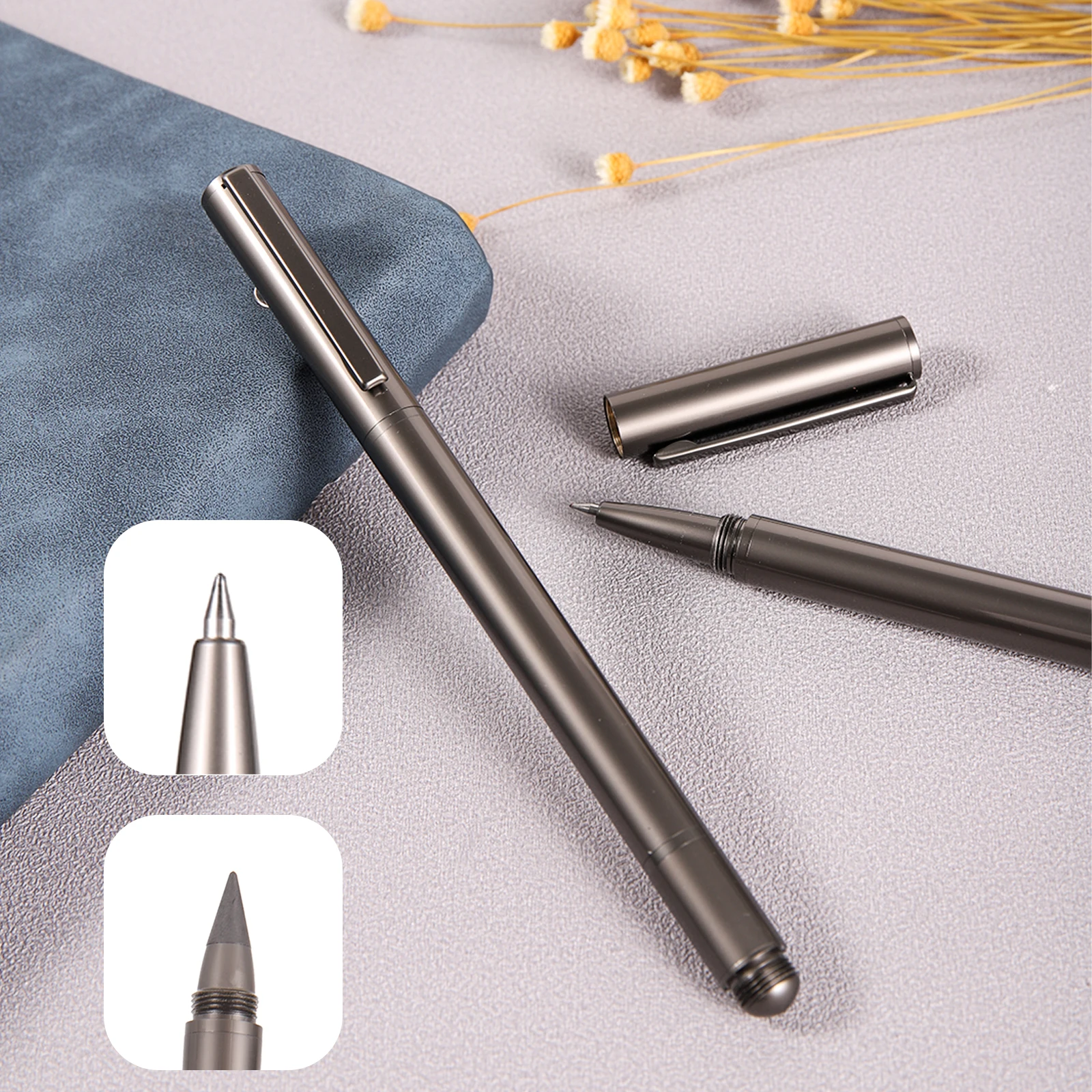 Multifunction Pen 2 in 1 Gel pen + Pencil Portable Dual-Function Pen No Sharpening Pencil Study Office Business Writing Art Sketch Stationery Gift