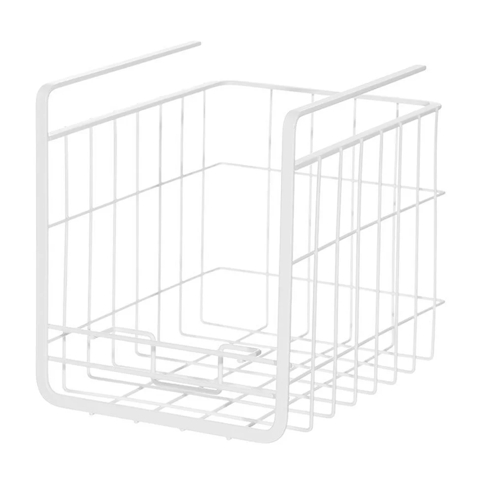 White Wire Under-Shelf Storage Basket