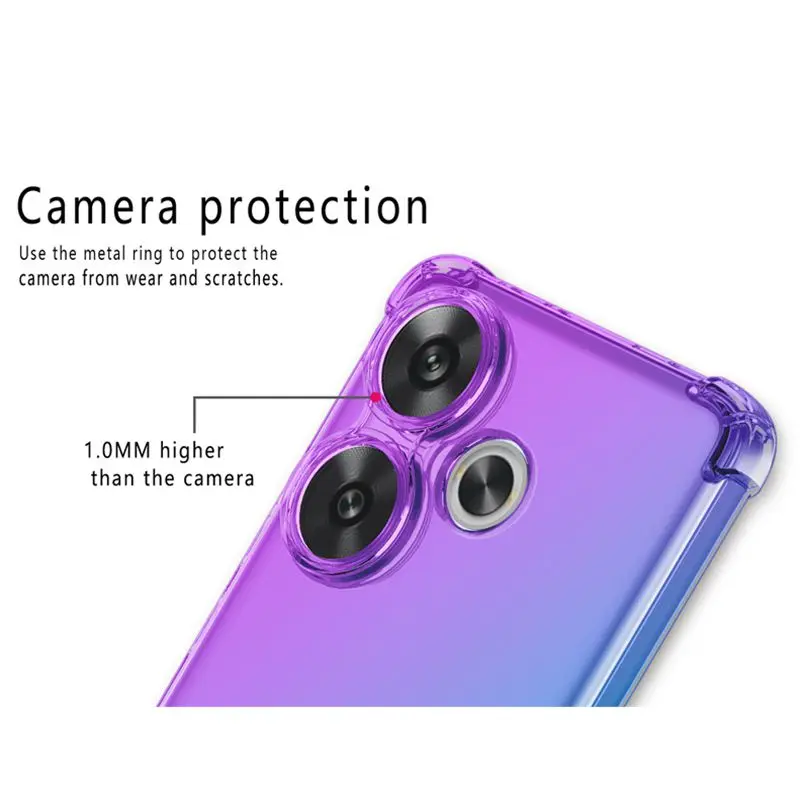 Gradient TPU Shockproof Transparent Protective Phone Case