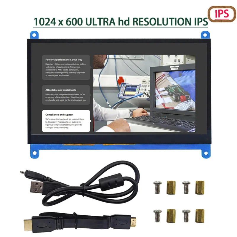 

1024x600 Portable 7 Inch Touch HDMI Display Touch Screen Panel hdmi raspberry display LCD DIY Monitor HD Display Pc monitor IPS