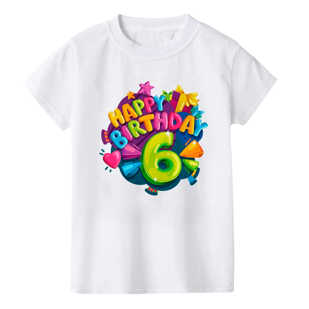 thumbnail image 1 of Camiseta de algodón con dibujos animados y nombre de número de cumpleaños para niño personalizada, ropa gráfica para niños con número 1, 2, 3, 4, 5, 6, 7, 8 y 9, 1 of 5