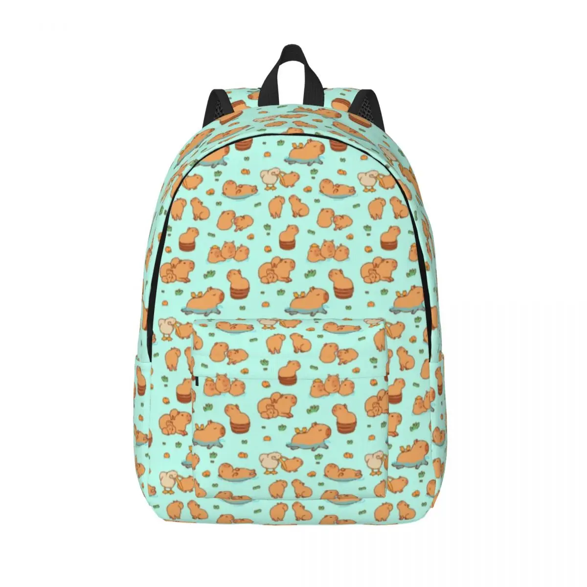 

Cute Capybara Art Canvas Backpacks for Women Men School College Students Bookbag Fits 15 Inch Laptop Seamless Pattern Pet Bags