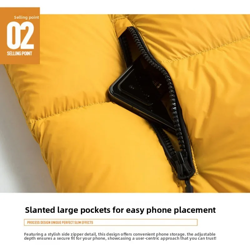 EIAO Winter Down Jacket Men Outdoor Hiking Splicing Waterproof Cold-proof White Duck Down Warm Coat Man Ski Hooded Puffer Parkas