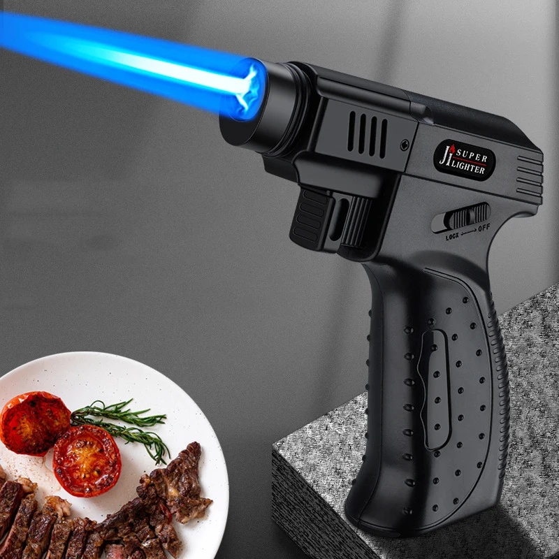 

New Spray Gun Windproof Gas Kitchen Lighter Jet BBQ Cooking Torch Turbine Outdoor Metal Meltable Jewelry Welding Camping Lighter