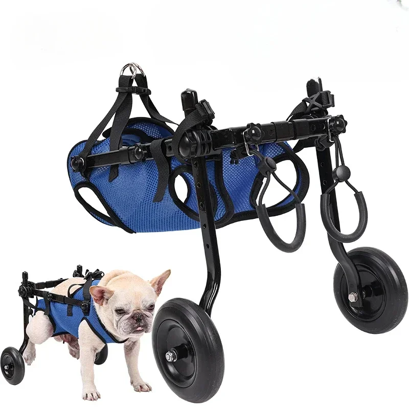 

1Pcs Pet Wheelchair Cart Adjustable Pet Cat Dog Rehabilitation Walking Wheels Aids Mobility Assistance Light Pet Walk Tools