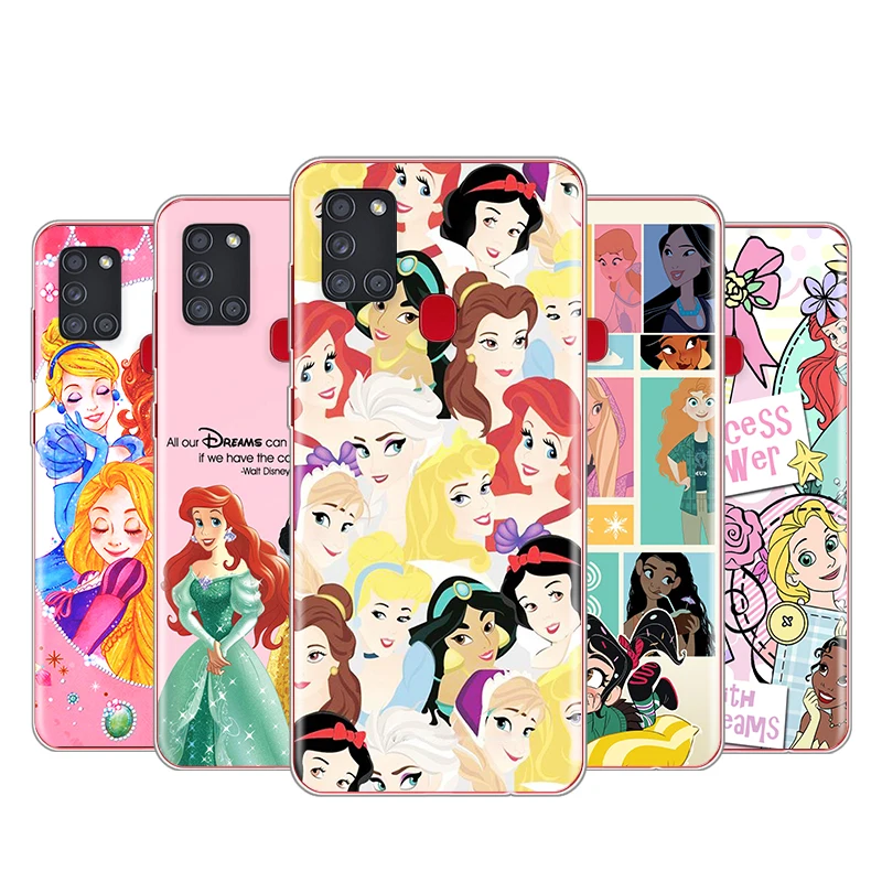 Custodia Per Telefono Disney-Funda Transparente Princesa Per Samsung Galaxy S 23 22 Plus Ultra Pixel 6 7 Pro Cover Morbida In Silicone
