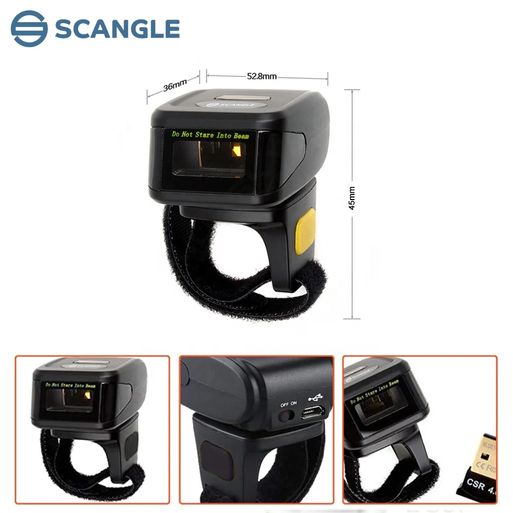 Android CMOS wearable wireless barcode portable mini barcode reader for warehouse